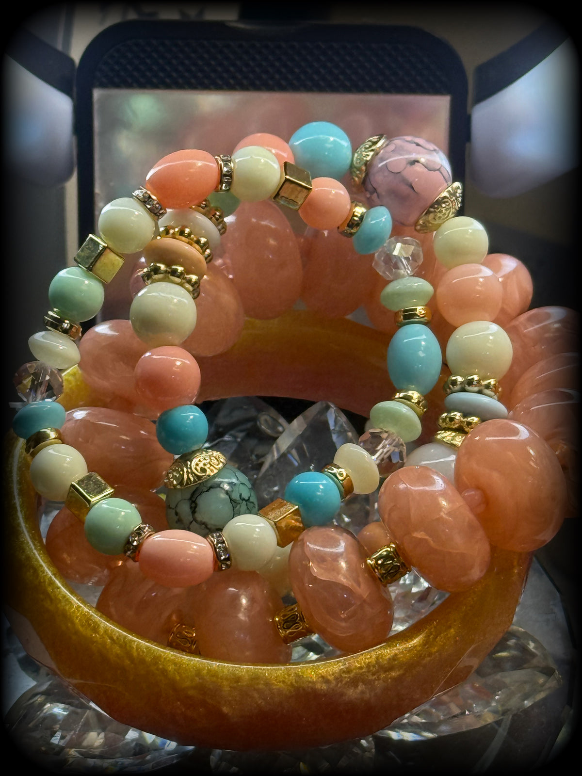 Golden Blush Bangle Stack