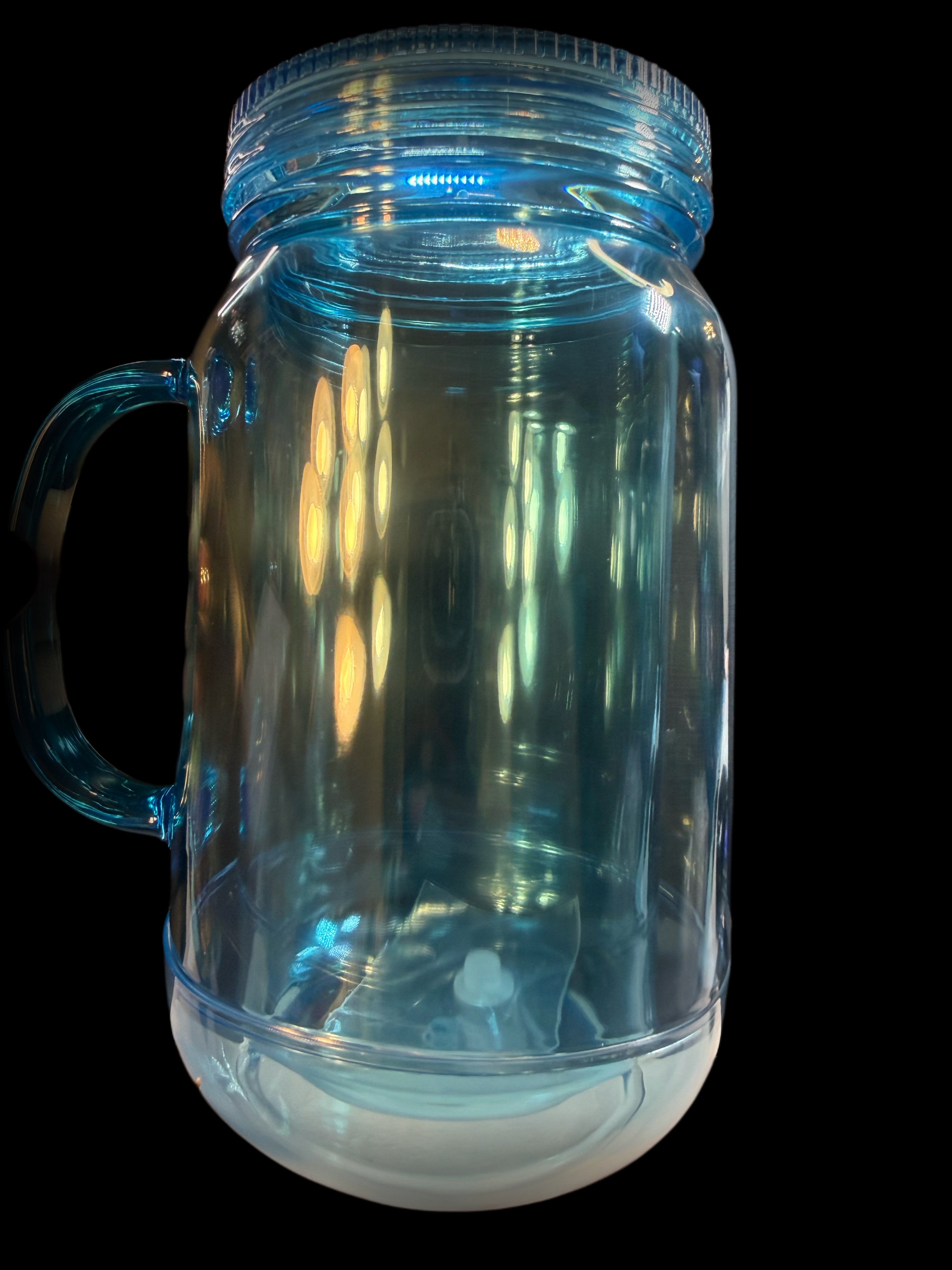 22oz Blue Mason Jar Snow Globe