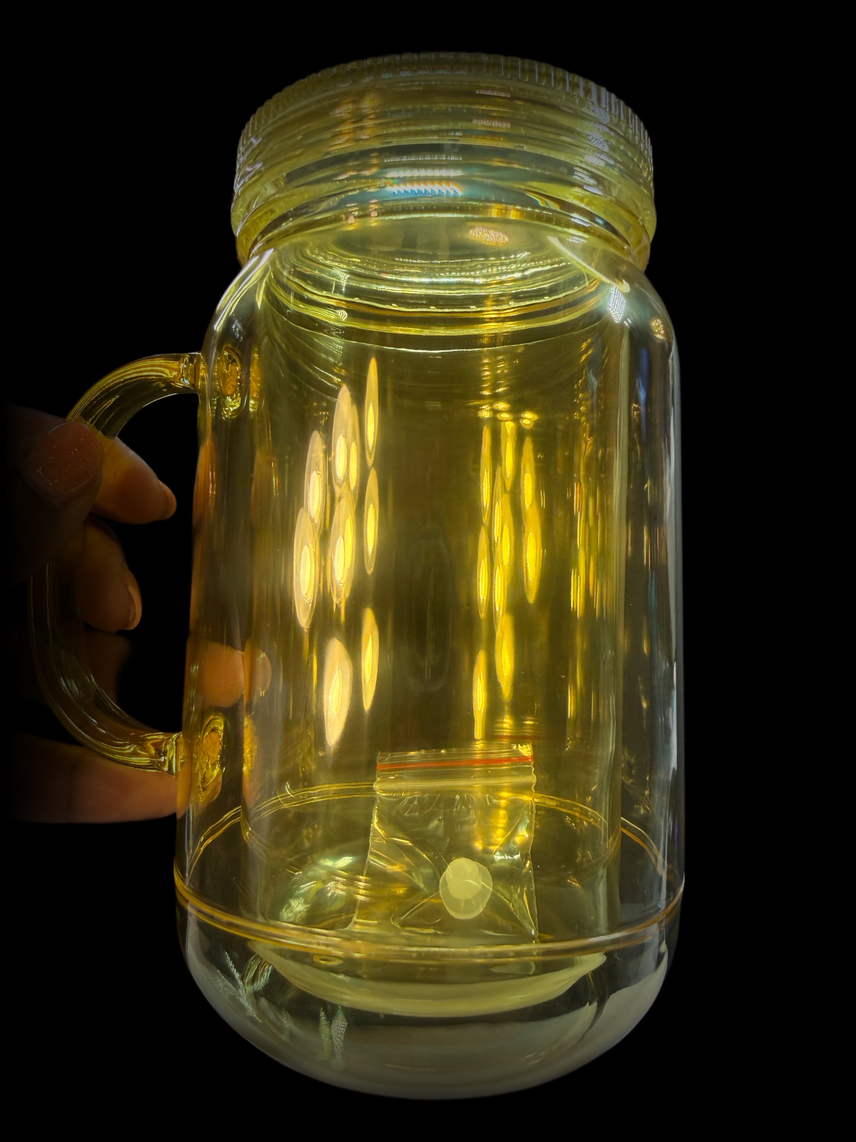 22oz Yellow Mason Jar Snow Globe